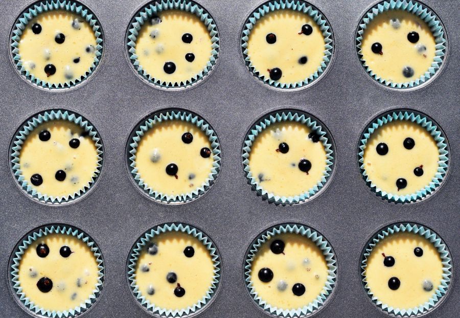Demasiada masa para muffins en los moldes para muffins
